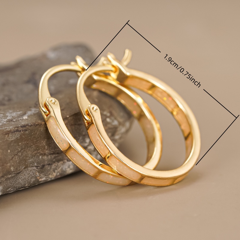 Women's Retro Enamel Circle Earrings for Casual Fashion